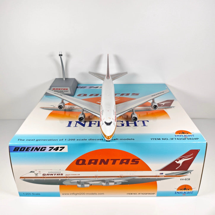 1:200 InFlight QANTAS Boeing 747 VH-ECB Passenger Airplane Diecast Plane Model