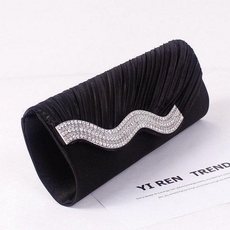 Women Rhinestone Evening Bag Fashion Purse Envelope Chain Clutch 27*10*5 CM Bags