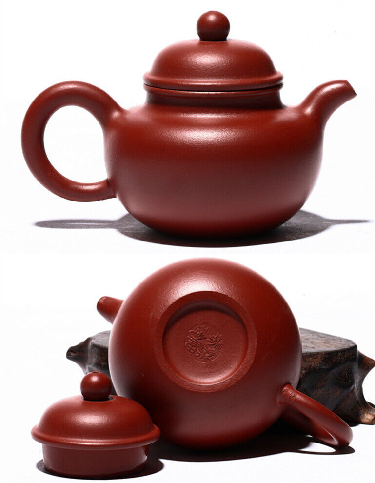 3.4oz Handmade Tea Pot Marked Zisha Dahongpao Clay With Infuser Holes China Pot