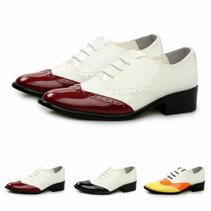 Oxfords Brogues Mens Patent PU Leather Lace Up Wingtip Wedding Fomal Shoes New