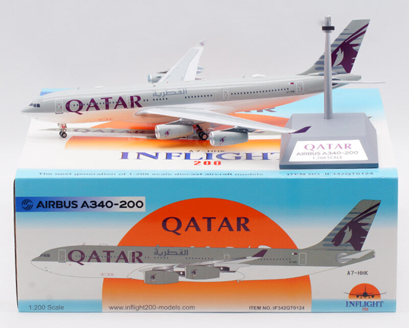 1:200 30CM InFlight AIR QATAR AIRBUS A340-200 Aeroplane Diecast Aircraft Model