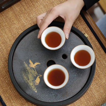 1pc 2.36" Chinese Vintage Ceramic Teacup Handmade Pottery Tea Bowl Portable Cup