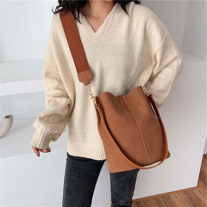 Women Bucket Bag PU Leather Top-handle Bags Crossbody Bags Women Shoulder Bag
