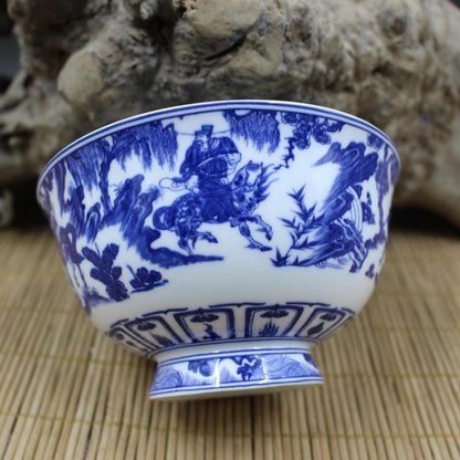 Chinese Jingdezhen Porcelain Blue and White Personage Bowl #2