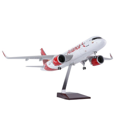 1/80 Columbia Avianca A320neo Passenger Plane Model Airplane W/Sound Light Stand