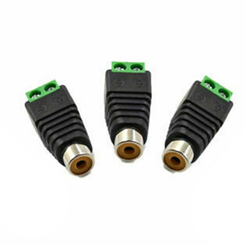 10pcs Speaker Wire Cable RCA Female to Terminal Block Adapter RCA Connector Plug