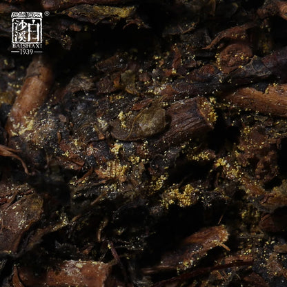 Chinese Anhua Baishaxi Dark Tea with Golden Flower Dark Tea FuCha Fu Brick 300g