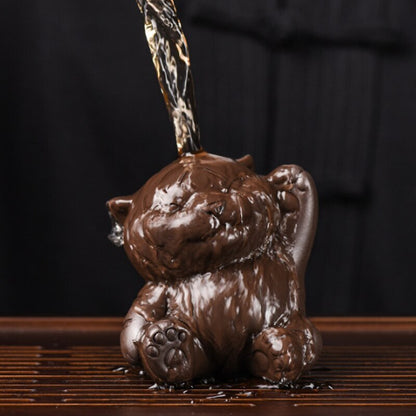 Chinese Purple Clay Tea Pet Lucky Cute Tiger Handmade Crafts Home Zisha Tea Set