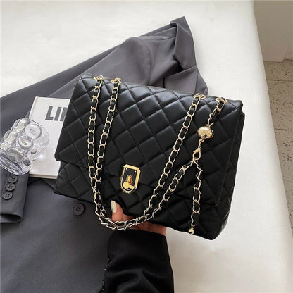 Quilted Shoulder Bags Women 2023 Crossbody Bags PU Leather Ladies Handbags
