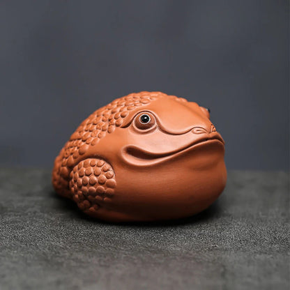 8.8cm Purple Clay Tea Pet Lucky Golden Toad Ornaments Tea Set Tea Ceremony