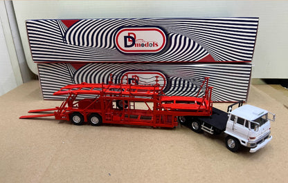 1:64 FUSO 1970 Trailer Double-decker Tow Truck Construct Machine Diecast Model