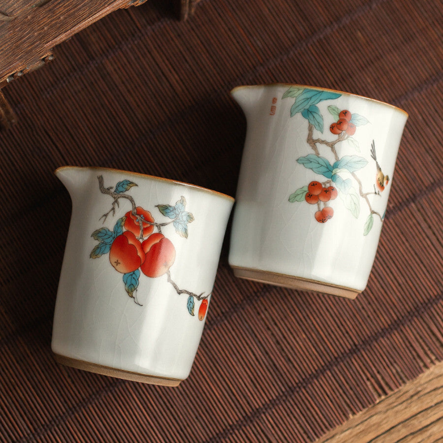 300ml Gong Fu Tea Cup Coffee Mug Vintage Ru Kiln Ceramic Fair Cup Tea Ceremony