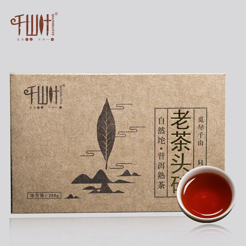 LAO CHA TOU ZHUAN * 2019 Qian Shan Ye Yunnan Puer Tea Brick Pu'er Tea 250g Ripe