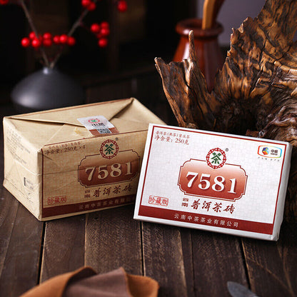 2020 CHINATEA COFCO Brand 7581 Pu-erh Tea Brick 250g Ripe Puer Tea Brick Puerh