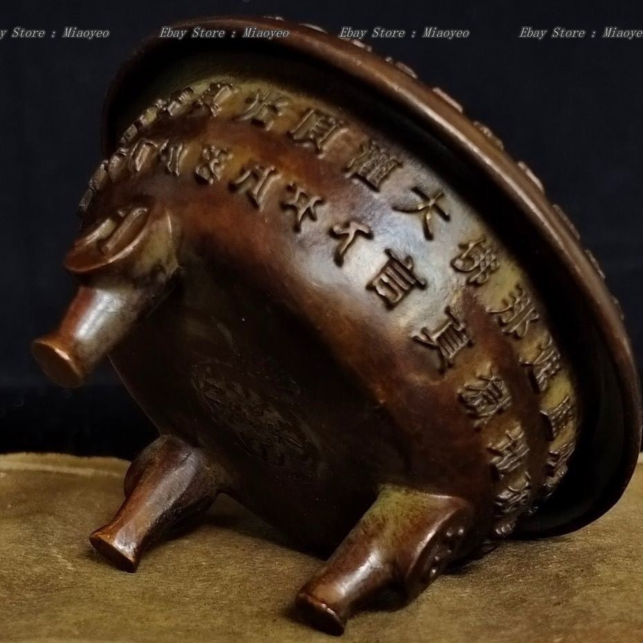 Tibetan Scripture Offering Tray Golden Incense Burner Home Altar Motifs
