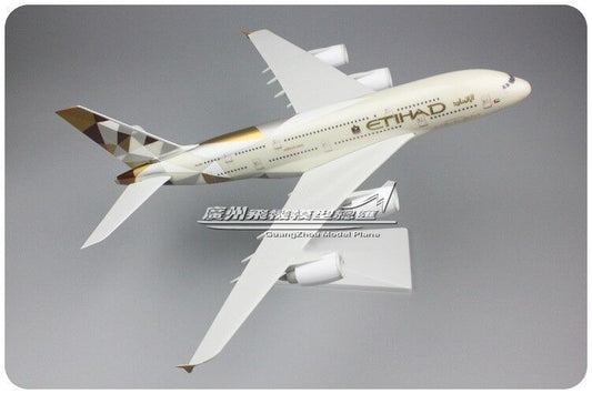 36CM 1:200 ETIHAD AIRBUS A380 Passenger Airplane ABS Plastic Assembled Model