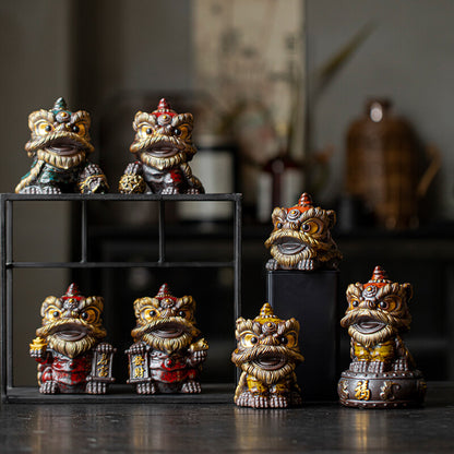 Awakening Lion Ornament Ceramic Lion Tea Pet Decorative Crafts Gift