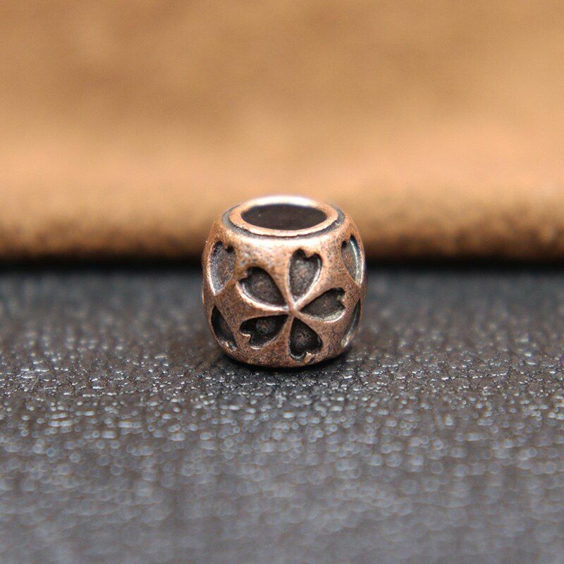 Lucky Five Leaf Flower Knife Beads Fashion Paracord Bracelet Brass Accessories