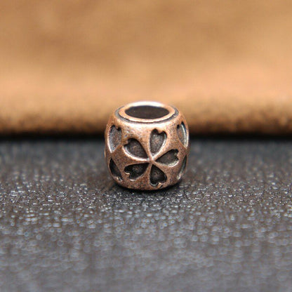 Lucky Five Leaf Flower Knife Beads Fashion Paracord Bracelet Brass Accessories