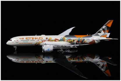 1:400 JC Wings ETIHAD BOEING 787-9 Passenger Airplane Flap Down Diecast Model