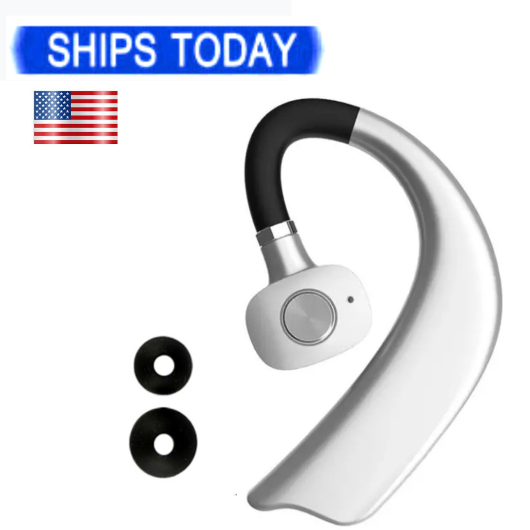 Bluetooth Single Headset Wireless Earbud In Ear Earphone Ear Hook For Cell Phone