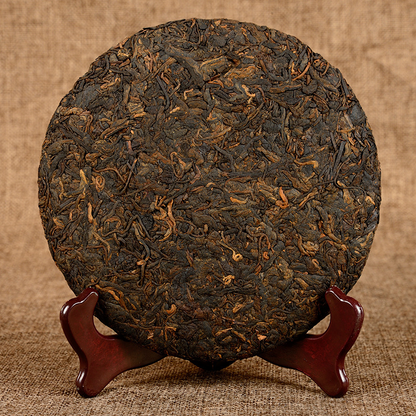 357g Yunnan Pu'er Tea Old Banzhang Glutinous Fragrance Seven Seed Cake Ripe Tea