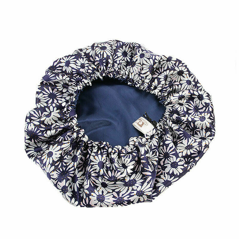 Silk Night Sleep Cap Hair Bonnet Hat Satin Wide Band Large Jumbo Head Cover Size