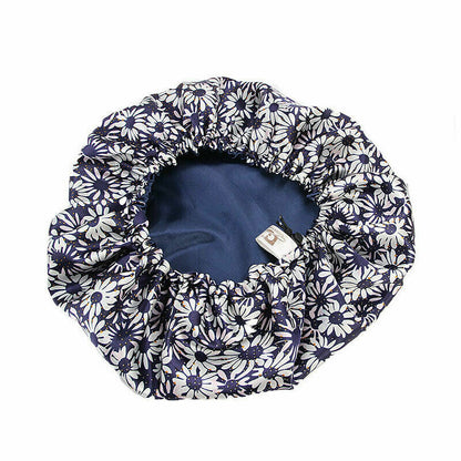 Silk Night Sleep Cap Hair Bonnet Hat Satin Wide Band Large Jumbo Head Cover Size