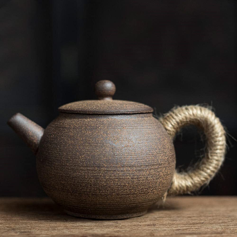 4.33" Vintage Stoneware Teapot Imitation Stone Ceramics Tea Set Handmade Kettle