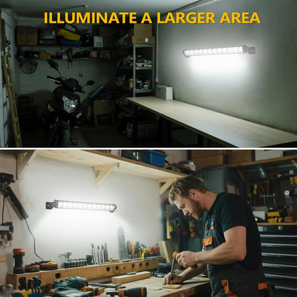 2 Pack 24W LED Shop Light, Plug in Garage Light with 6.5FT Cord and On/Off Switc