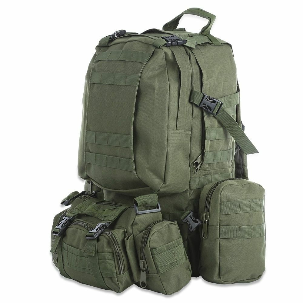 50L Outdoor Backpack Military Rucksack Bag Waterproof Camping Hiking Travelling