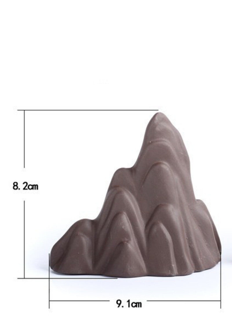 Chinese Ceramic Tea Pet Purple Clay Hill Ornaments Porch Mountain Decoration