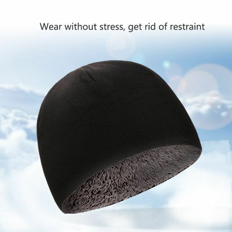 Fleece Hat Winter Warm Velvet Thick Hooded Cap Windproof Cycling Sports Running