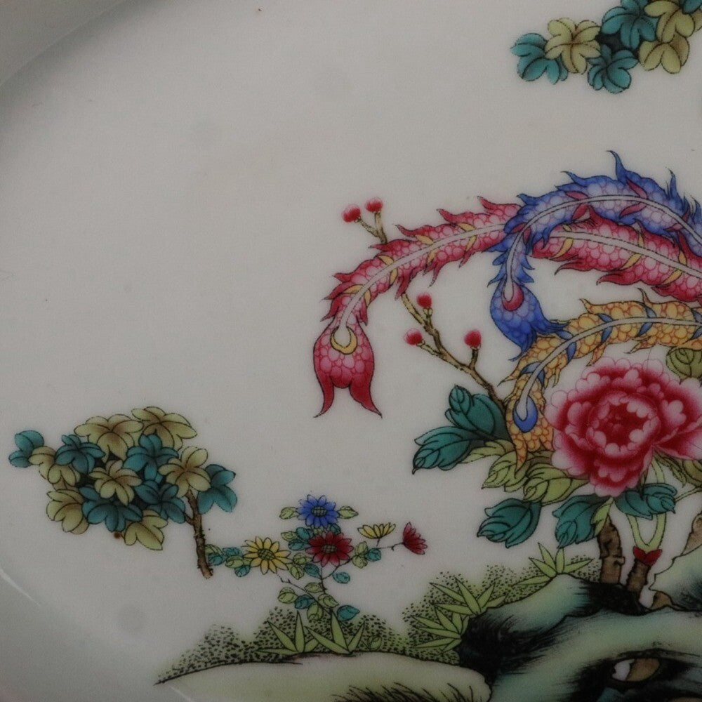 Old Chinese porcelainted phoenix jar pots, tea trays -