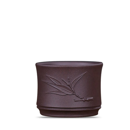 Tea Cup Bamboo Relief Handmade Carved Real Yixing Zisha Marked Kungfu Tea Cup