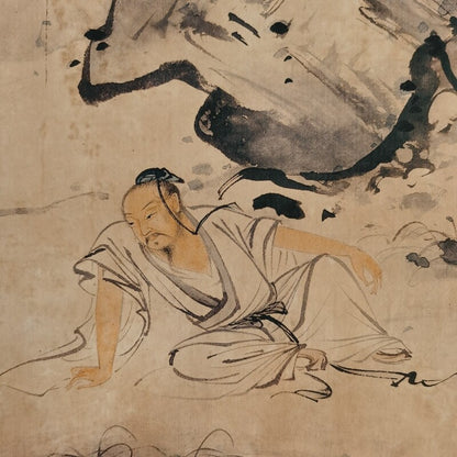 Old Chinese painting scroll "Chen Shaomei character" painting paper slice