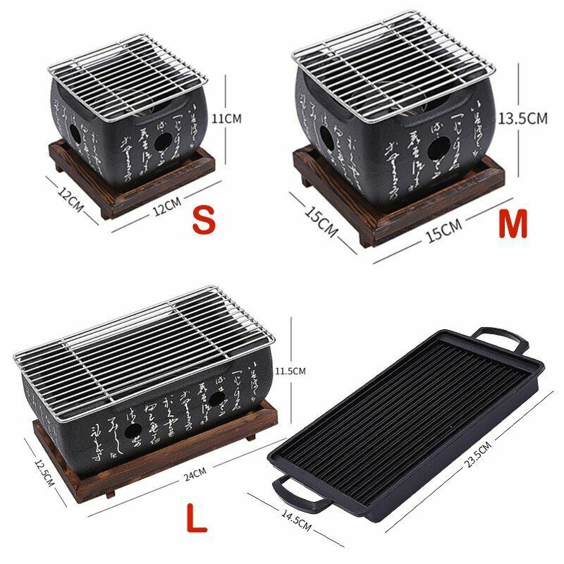 Portable Japanese Grills Charcoal Aluminium Alloy Indoor Outdoor Camping Picnic