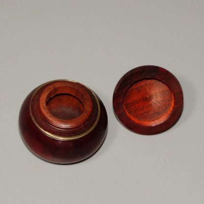 Red Sandalwood Snuff Bottle Chinese Tibetan Style Solid Wood Snuff Container