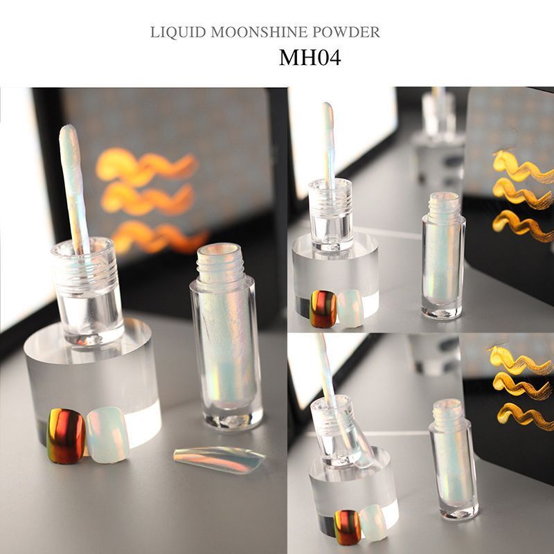 Liquid Nail Art Glitters 6 Colors Aurora Metallic Magic Mirror Moonlight Pigment