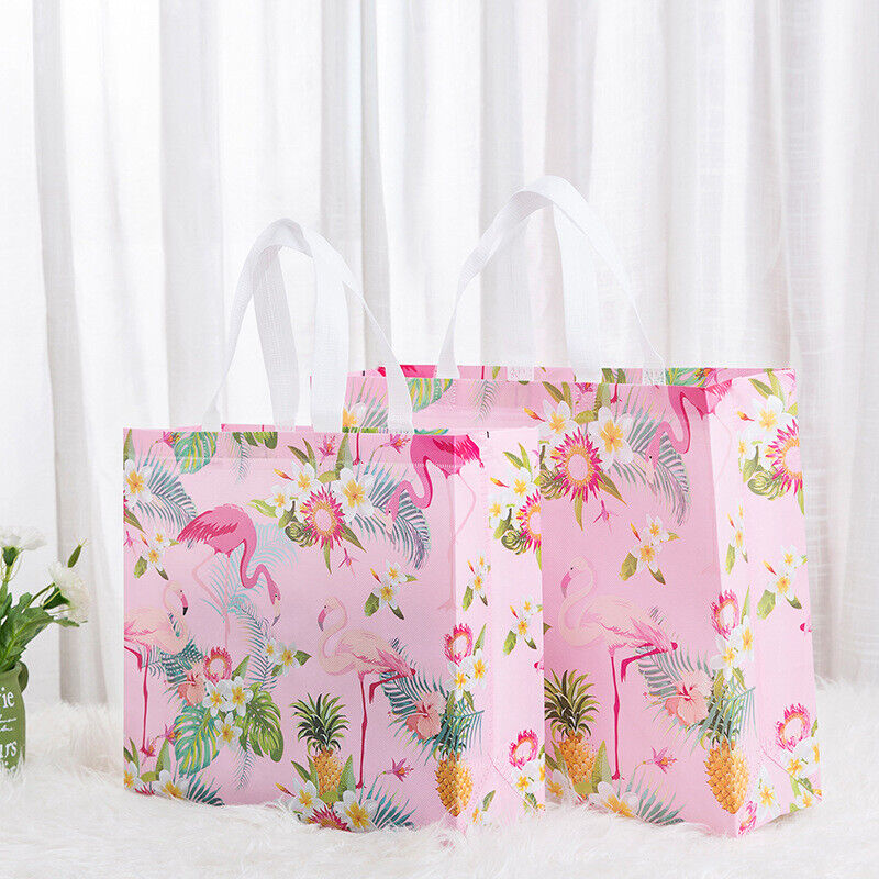 Non-woven Fabric Flamingo Shopping Bags Reusable Pouch Travel Storage Carry Tote