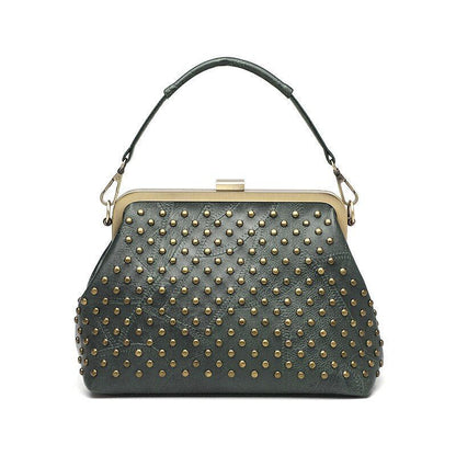 Vintage Rivet Handbag Crossbody Purse Synthetic Leather Shoulder Bag 24*10*18 CM