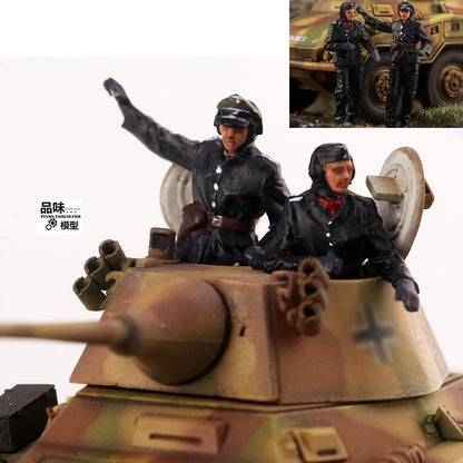 1/72 Homemade German 234 Chariot 2pcs Soldier Coloring Finished Model No Tank
