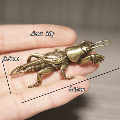 1PC Insect Mole Cricket Figurines Tea Pet Desktop Ornament Vintage Brass