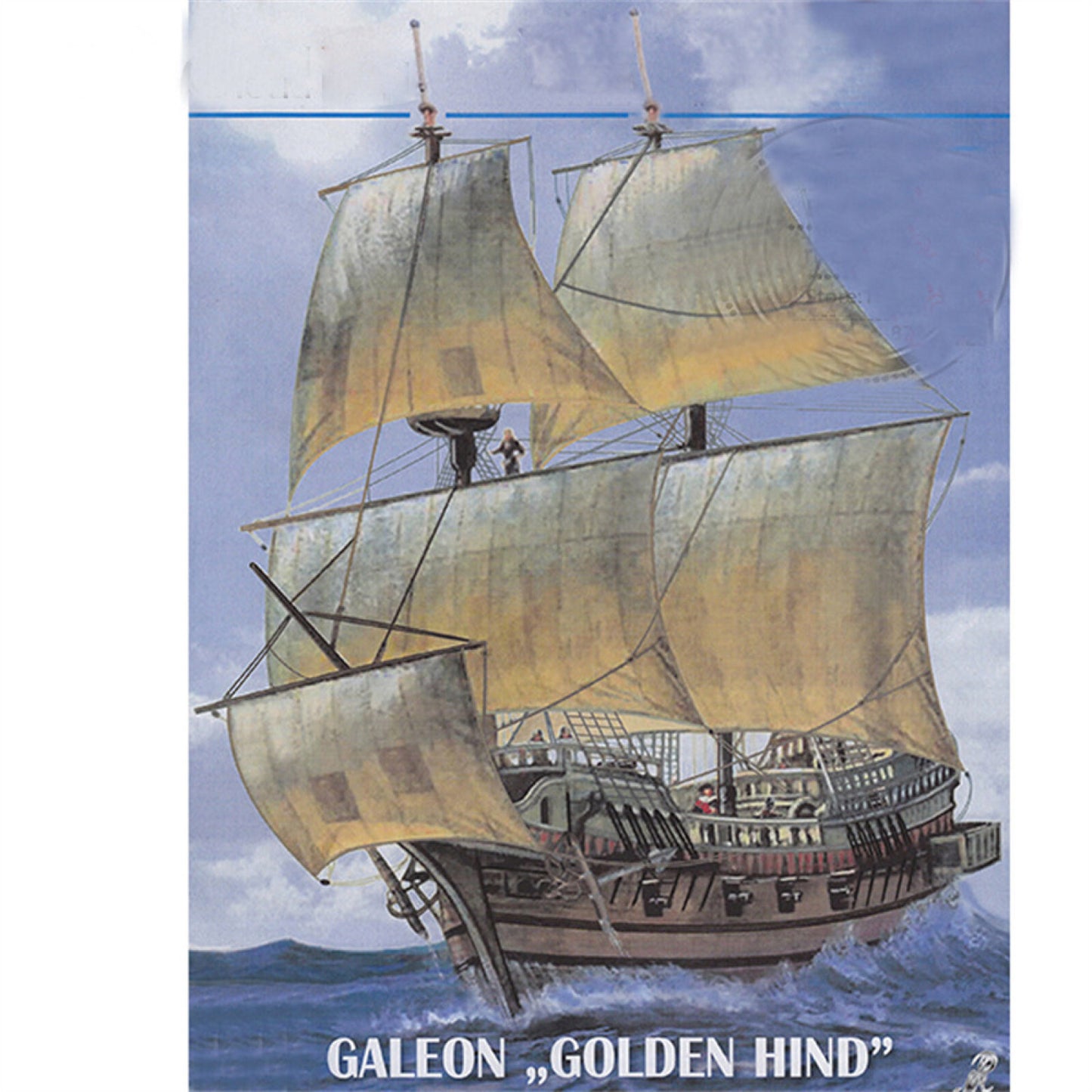 DIY 1:100 Galeon Golden Hind Sail Battleship Paper Model Sailboat Sciene Display