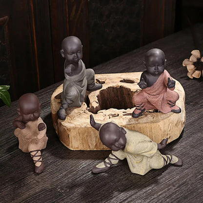 Exquisitely Color Sand Pottery Kung Fu Monk handmade Tea Pet home Decoration