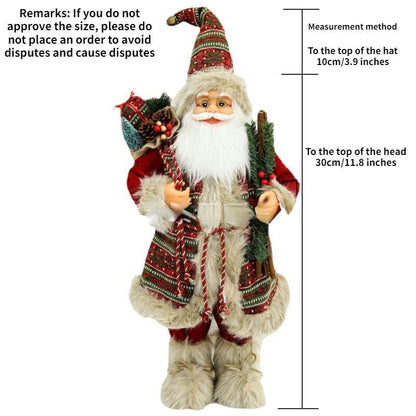 Christmas Ornaments 30-45cm Large Santa Claus Dolls Standing Figurine Home Decor