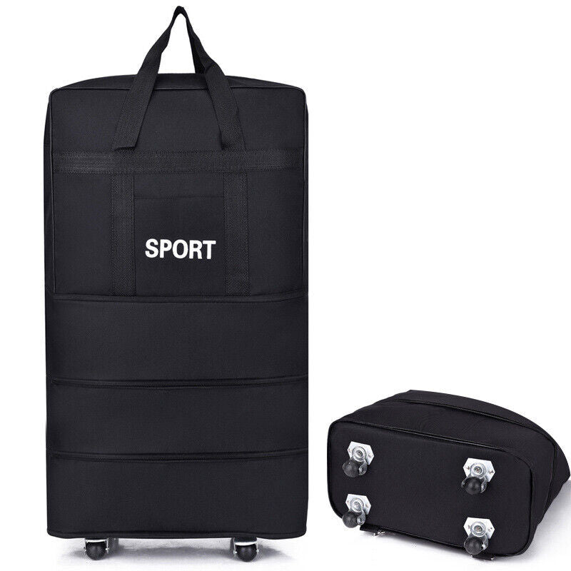 Large Capacity Foldable Luggage Trolley Bags Oxford Expendable Wheel Travel Bags