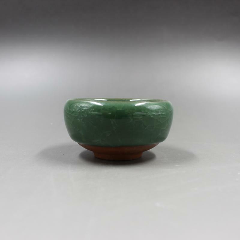 2.24 inch Chinese Crackles Porcelain Song Guan Kiln Green Glaze Teacup Cup