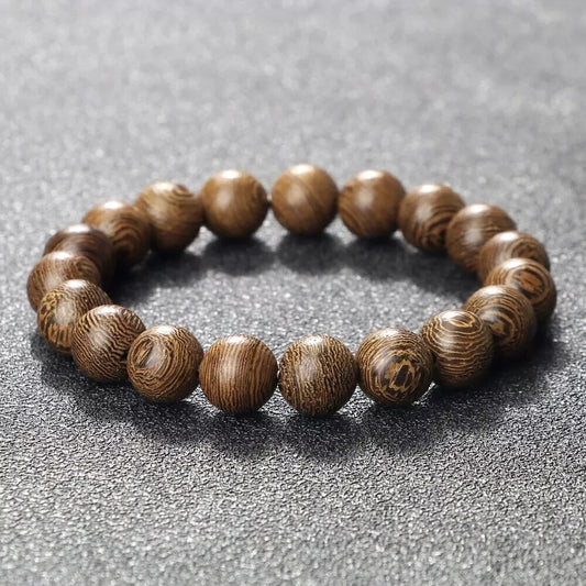 8mm Natural Wooden Beads Bracelet Tibetan Buddha Rosary Handmade Lucky Bracelets