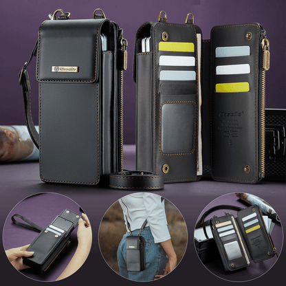 Crossbody Wristlet Wallet Case PU Leather for Samsung Galaxy Z Fold 3/4/5/6/7/8